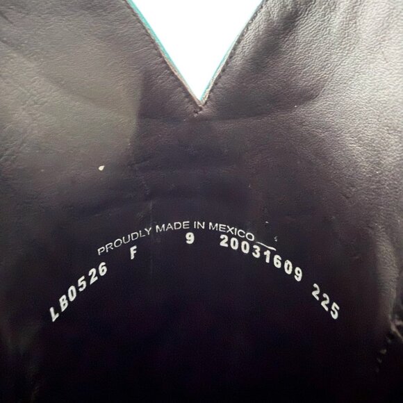 Lane SMOKESHOW Womens Cowboy Boots 9 Turquoise Blue Western Cowgirl Mid Calf - Picture 9 of 11